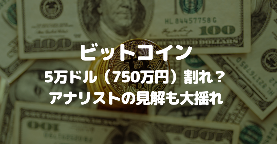 ビットコインは5万ドル(750万円)割れ？アナリストの見解も大揺れ