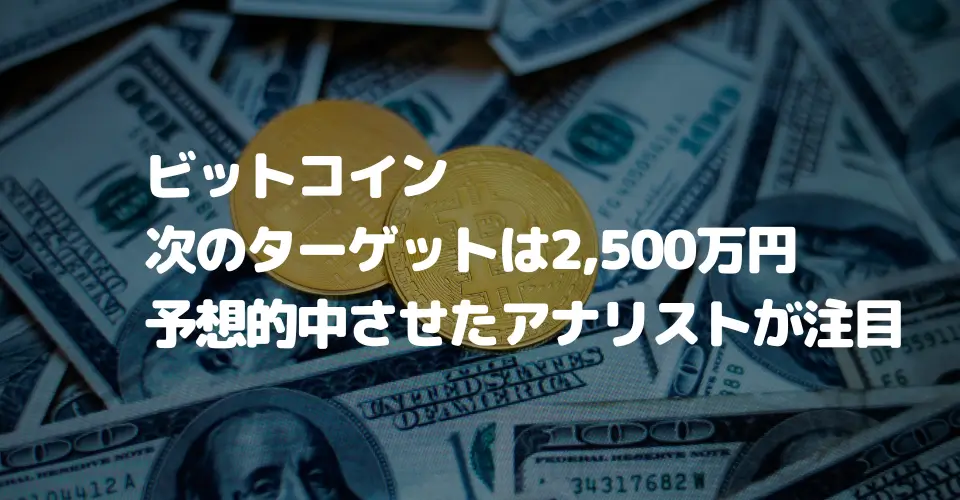 ビットコイン次のターゲットは2,500万円、予想的中させたアナリストが注目