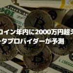 ビットコイン年内に2000万円超えるか?2大データプロバイダーが予測