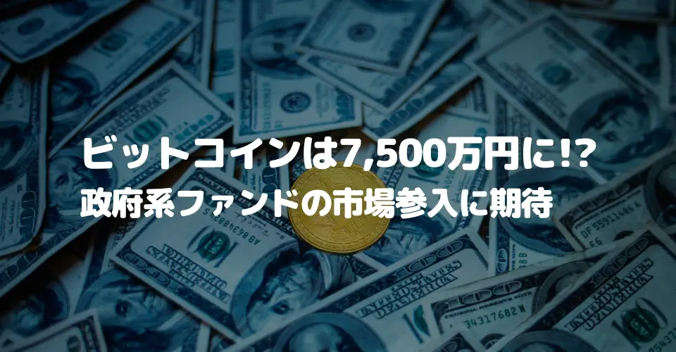 2028年ビットコインは7,500万円に!?政府系ファンドの市場参入に期待