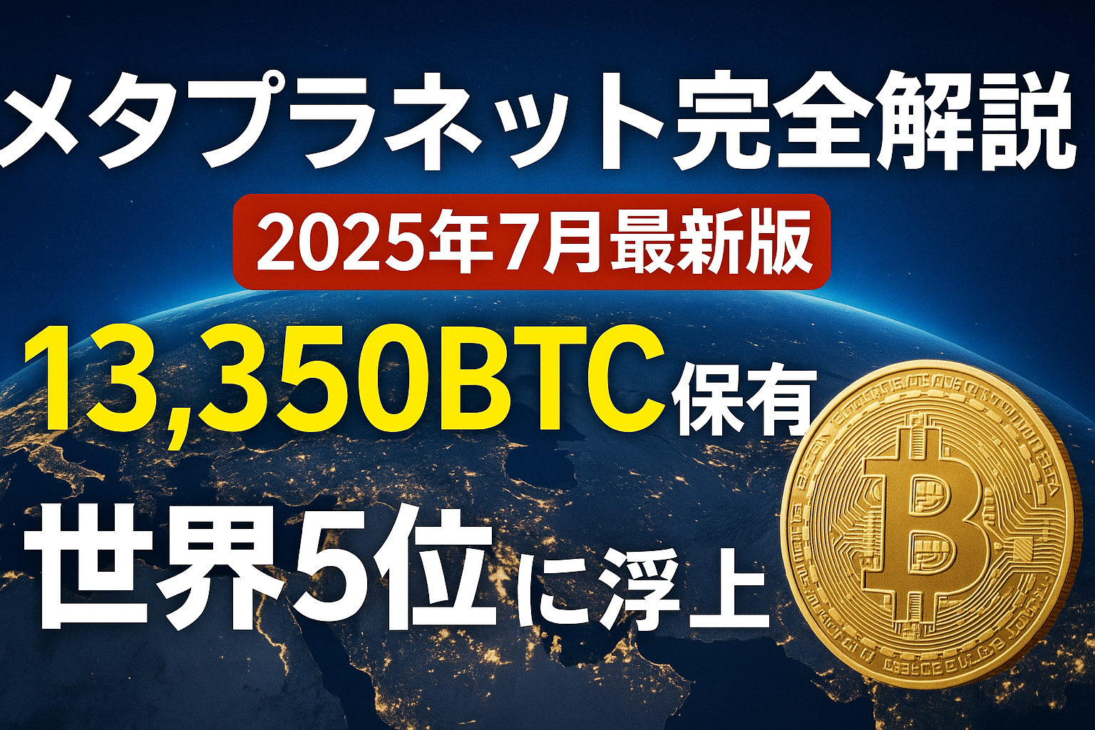 メタプラネット完全解説【2025年7月最新版】- 13,350BTC保有で世界5位に浮上