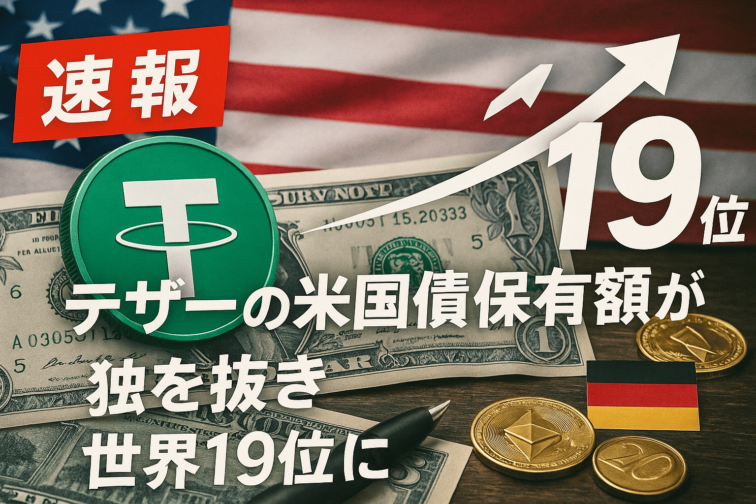 速報】テザーの米国債保有額が独を抜き世界19位に──USDT準備資産1,200億ドルのインパクト【2025年Q1】 -  CoinChoice（コインチョイス）