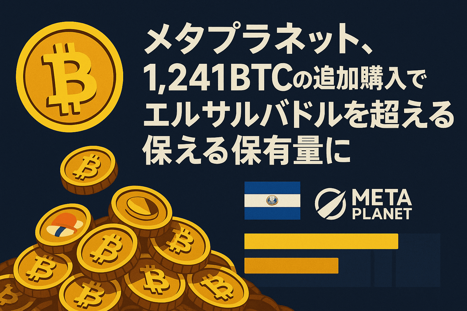 メタプラネット、1,241BTCの追加購入でエルサルバドルを超える保有量に【2025年最新情報】