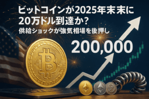 【最新予測】ビットコインは2025年末に20万ドル到達か？供給ショックとETF資金流入を分析