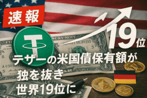 【速報】テザーの米国債保有額が独を抜き世界19位に──USDT準備資産1,200億ドルのインパクト【2025年Q1】