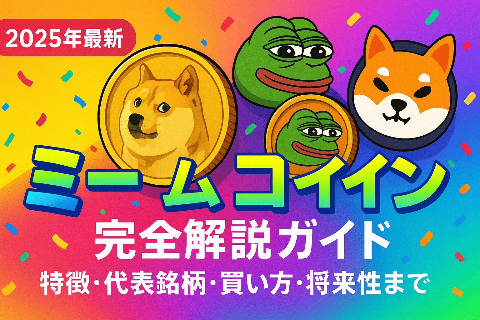 【2025年最新】ミームコイン完全解説ガイド|特徴・代表銘柄・買い方・将来性まで丸わかり