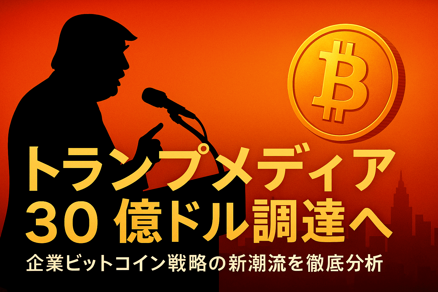 トランプメディア、暗号資産購入で30億ドル調達へ - 企業ビットコイン戦略の新潮流を徹底分析
