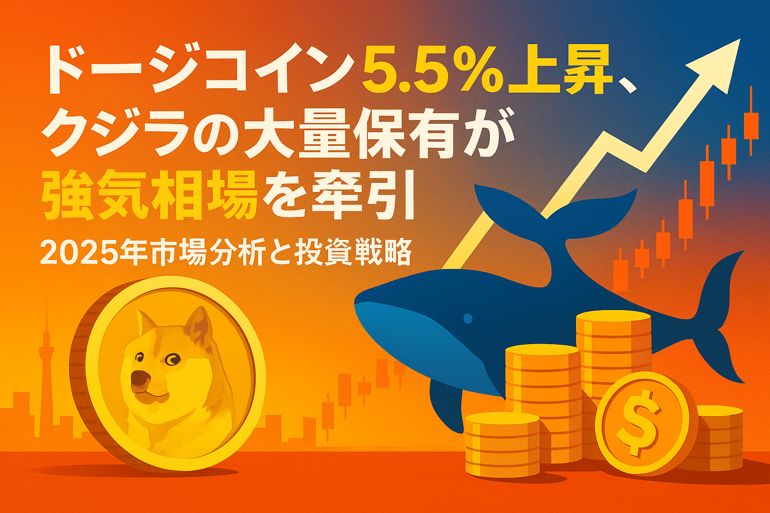 ドージコイン5.5%上昇、クジラの大量保有が強気相場を牽引 - 2025年市場分析と投資戦略