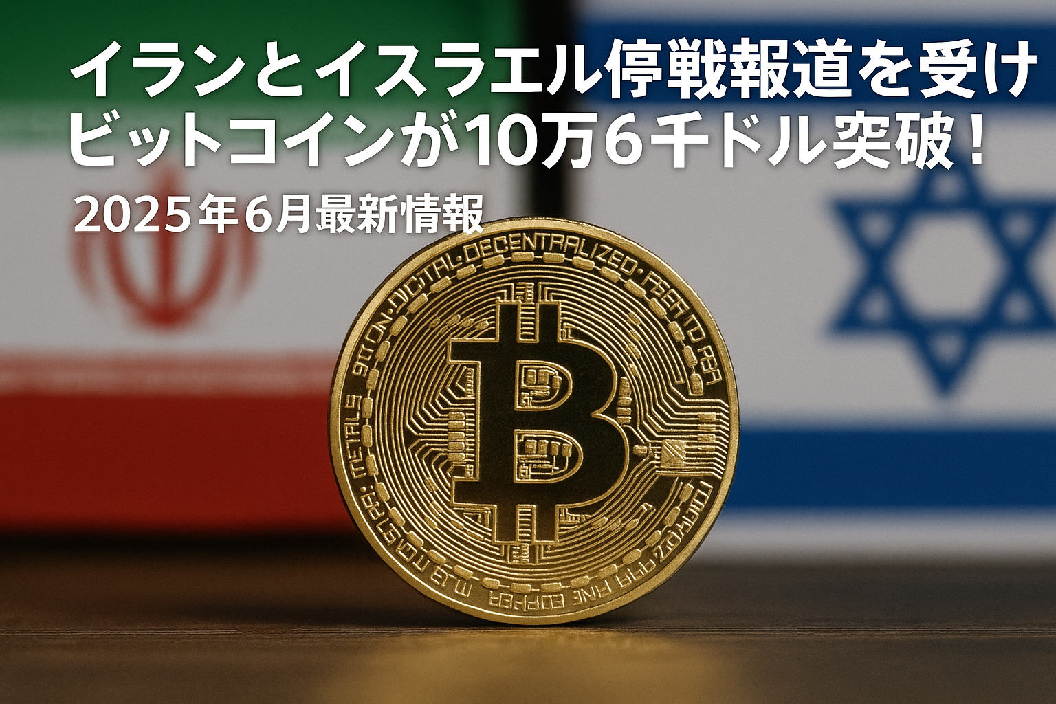 イランとイスラエルの停戦報道を受けビットコインが10万6千ドル突破!2025年6月最新情報