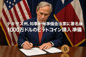 テキサス州、知事が州準備金法案に署名後、1000万ドルのビットコイン購入準備