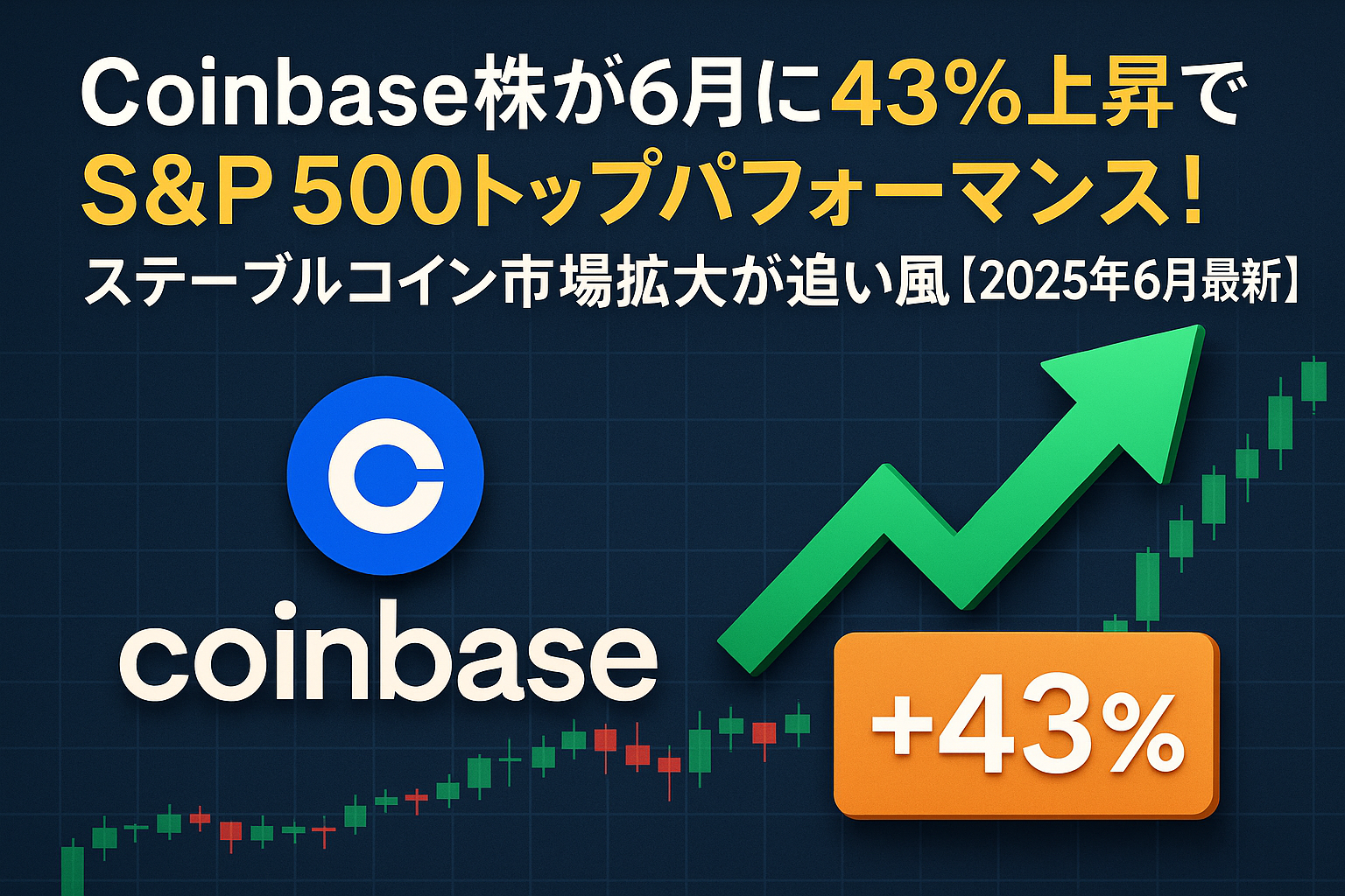 Coinbase株が6月に43%上昇でS&P 500トップパフォーマンス!ステーブルコイン市場拡大が追い風【2025年6月最新】