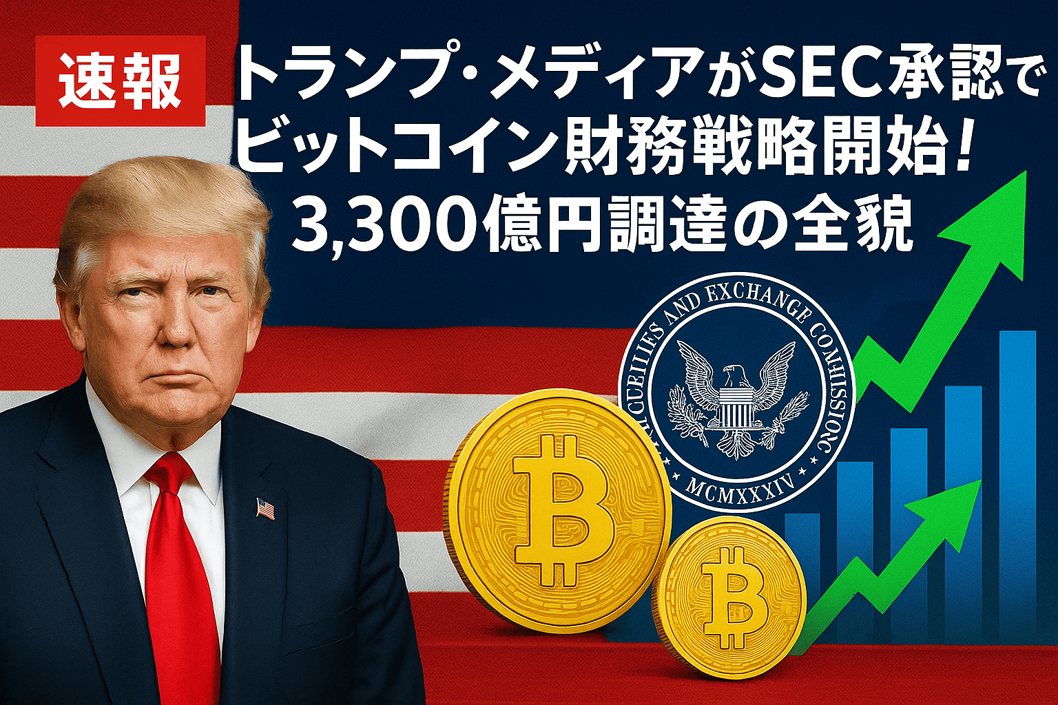 独占速報】トランプ・メディアがSEC承認でビットコイン財務戦略開始！3,300億円調達の全貌 - CoinChoice（コインチョイス）