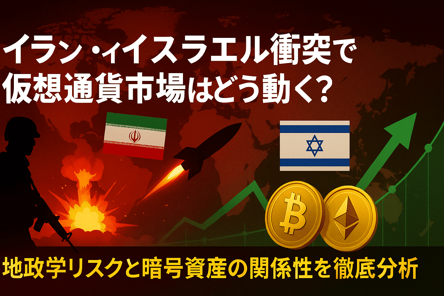 イラン・イスラエル衝突で 仮想通貨市場はどう動く? 地政学リスクと暗号資産の関係性を徹底分析