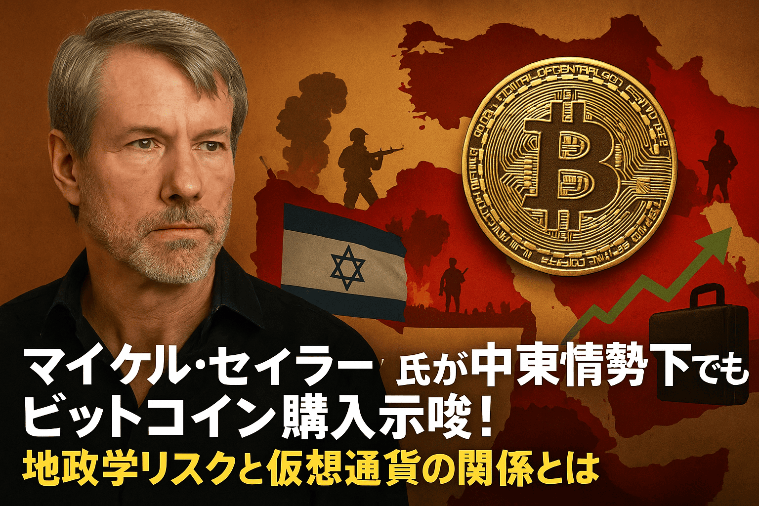 マイケル・セイラー氏が中東情勢下でもビットコイン購入示唆！地政学リスクと仮想通貨の関係とは