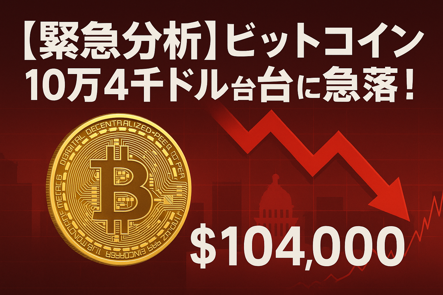 【緊急分析】ビットコイン10万4千ドル台に急落!FOMC前の調整と今後25%上昇の可能性