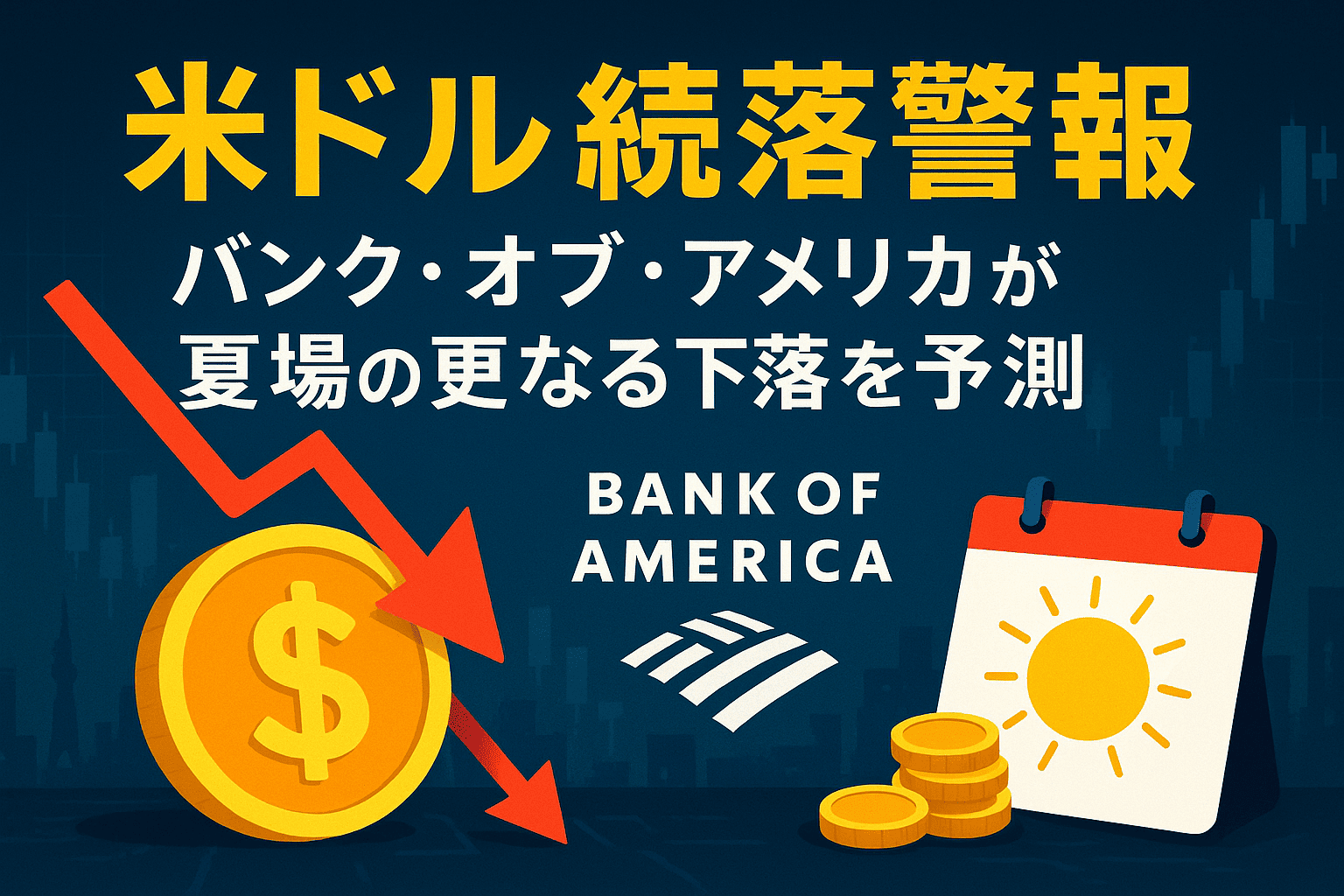 米ドル続落警報：バンク・オブ・アメリカが夏場の更なる下落を予測 - ビットコインと金に注目集まる