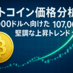 ビットコイン107,000ドルへ向けた動き - 政治的混乱の中でも堅調な上昇