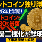 ビットコイン独り勝ちの2025年上半期!アルトコイン30%暴落で市場二極化が鮮明に【下半期展望も解説】