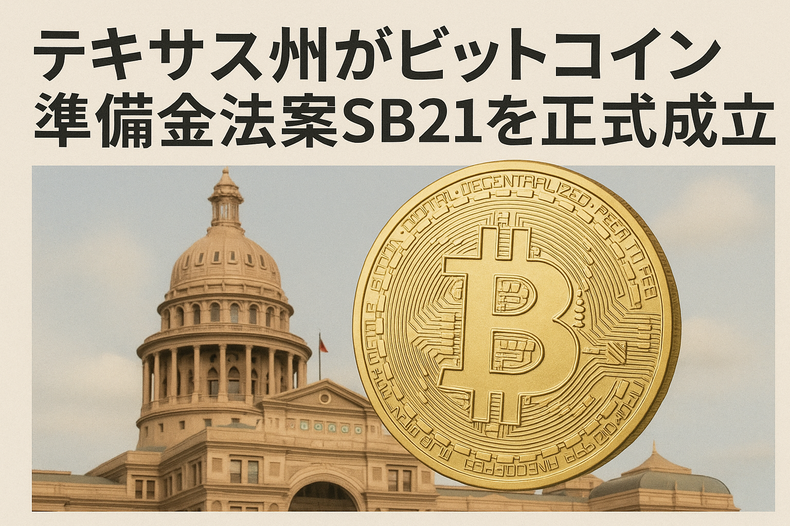 2025年8月最新】テキサス州がビットコイン準備金法案SB21を正式成立 - CoinChoice（コインチョイス）