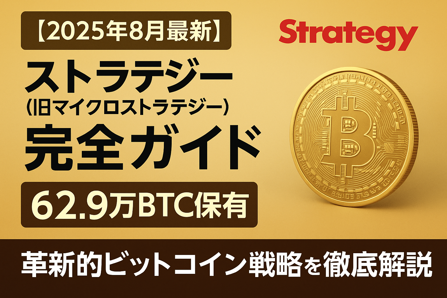 【2025年8月最新】ストラテジー（旧マイクロストラテジー）完全ガイド：62.9万BTC保有の革新的ビットコイン戦略を徹底解説
