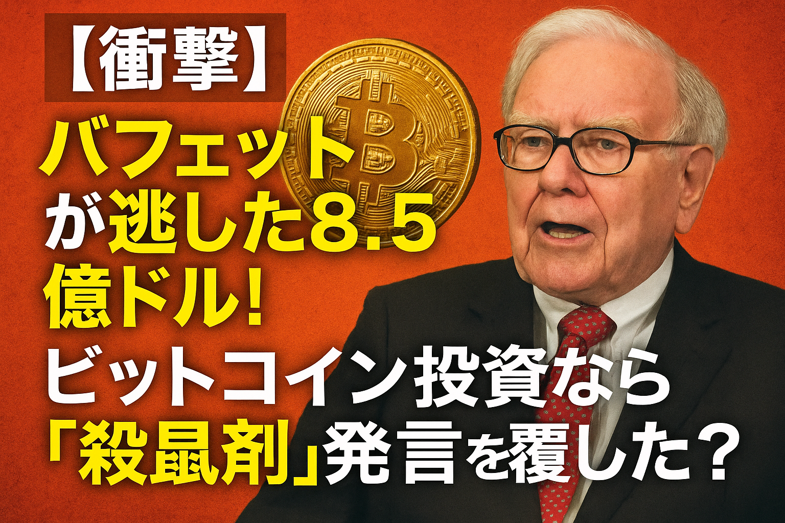 【衝撃】バフェットが逃した8.5億ドル！ビットコイン投資なら「殺鼠剤」発言を覆していた？