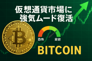 仮想通貨市場に強気ムード復活：恐怖強欲指数「貪欲」回復でビットコイン上昇トレンドへ