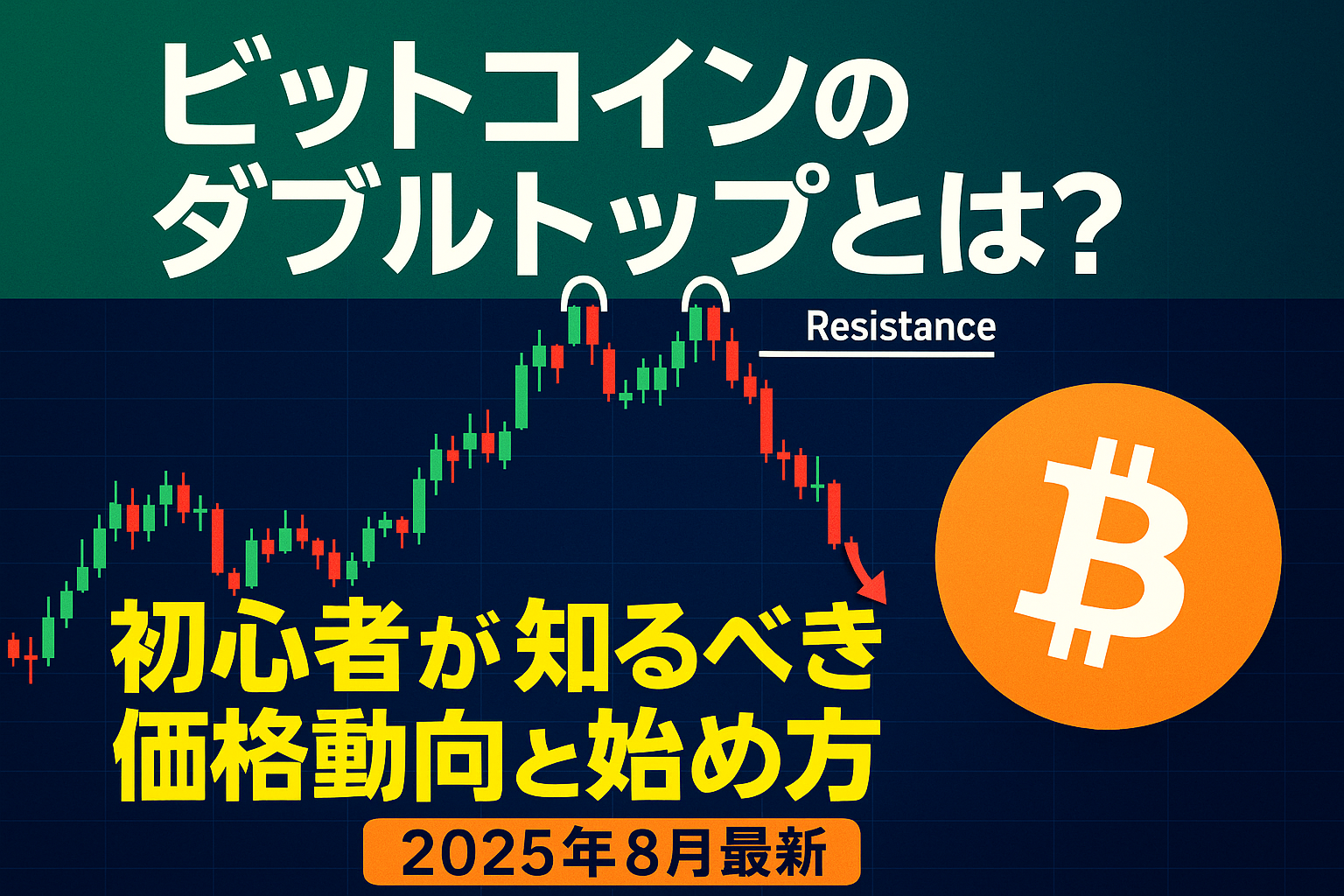 ビットコインのダブルトップとは？初心者が知るべき価格動向と始め方【2025年8月最新】