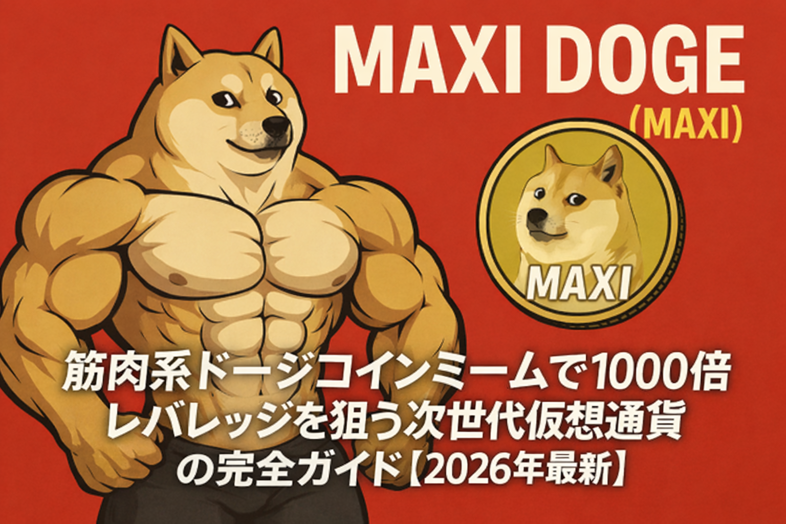 Maxi Doge (MAXI)|筋肉系ドージコインミームで1000倍レバレッジを狙う次世代仮想通貨の完全ガイド【2026年1月最新版】