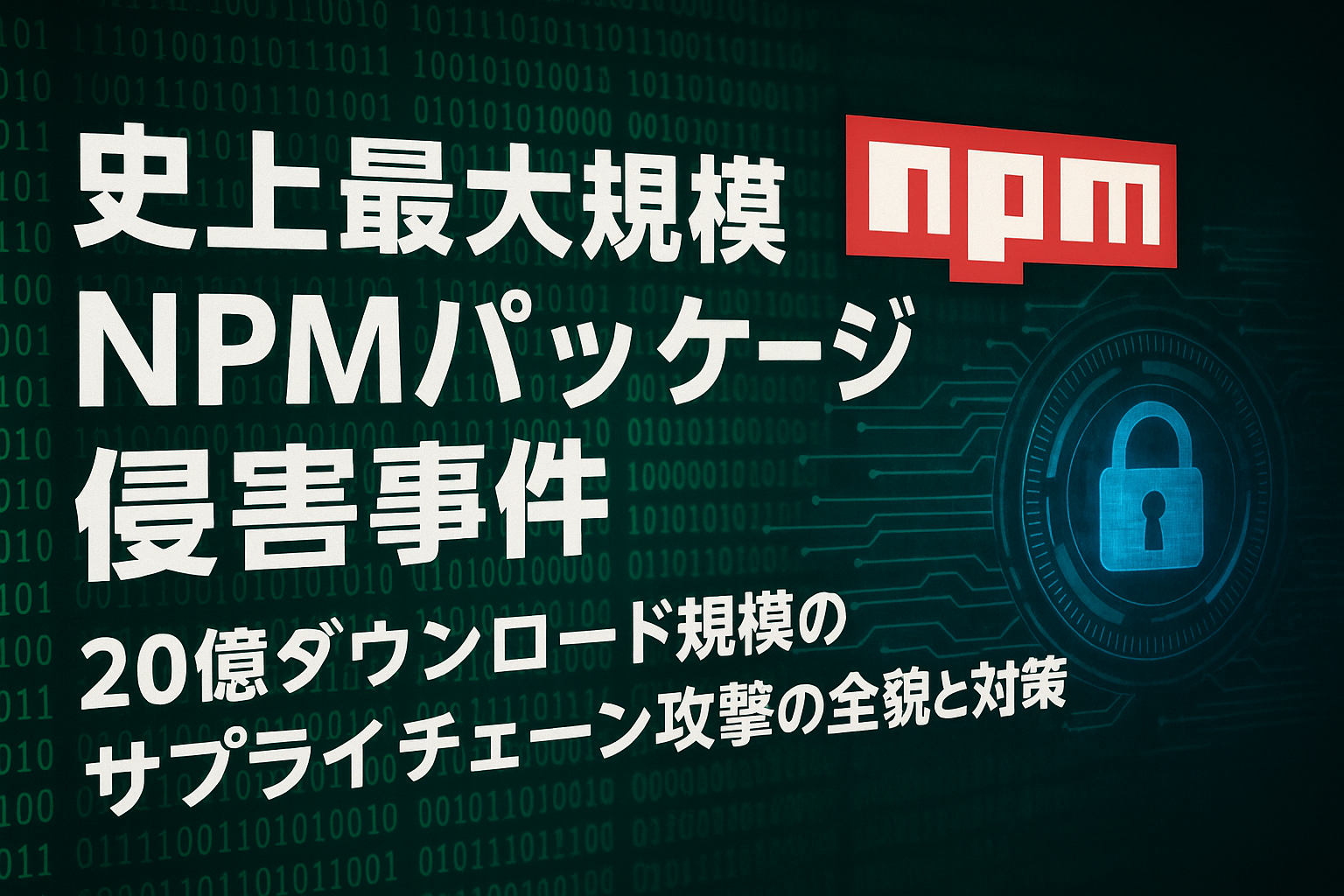 【速報】史上最大規模NPMパッケージ侵害事件:20億ダウンロード規模のサプライチェーン攻撃の全貌と対策