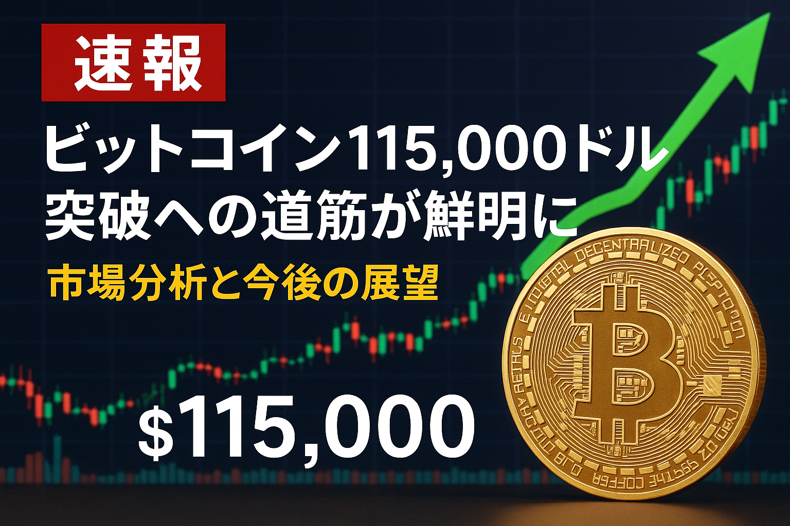 【速報】ビットコイン115,000ドル突破への道筋が鮮明に｜市場分析と今後の展望