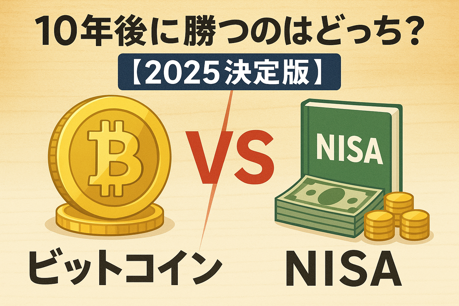 【2025年9月決定版】ビットコイン vs NISA、10年後に勝つのはどっち？