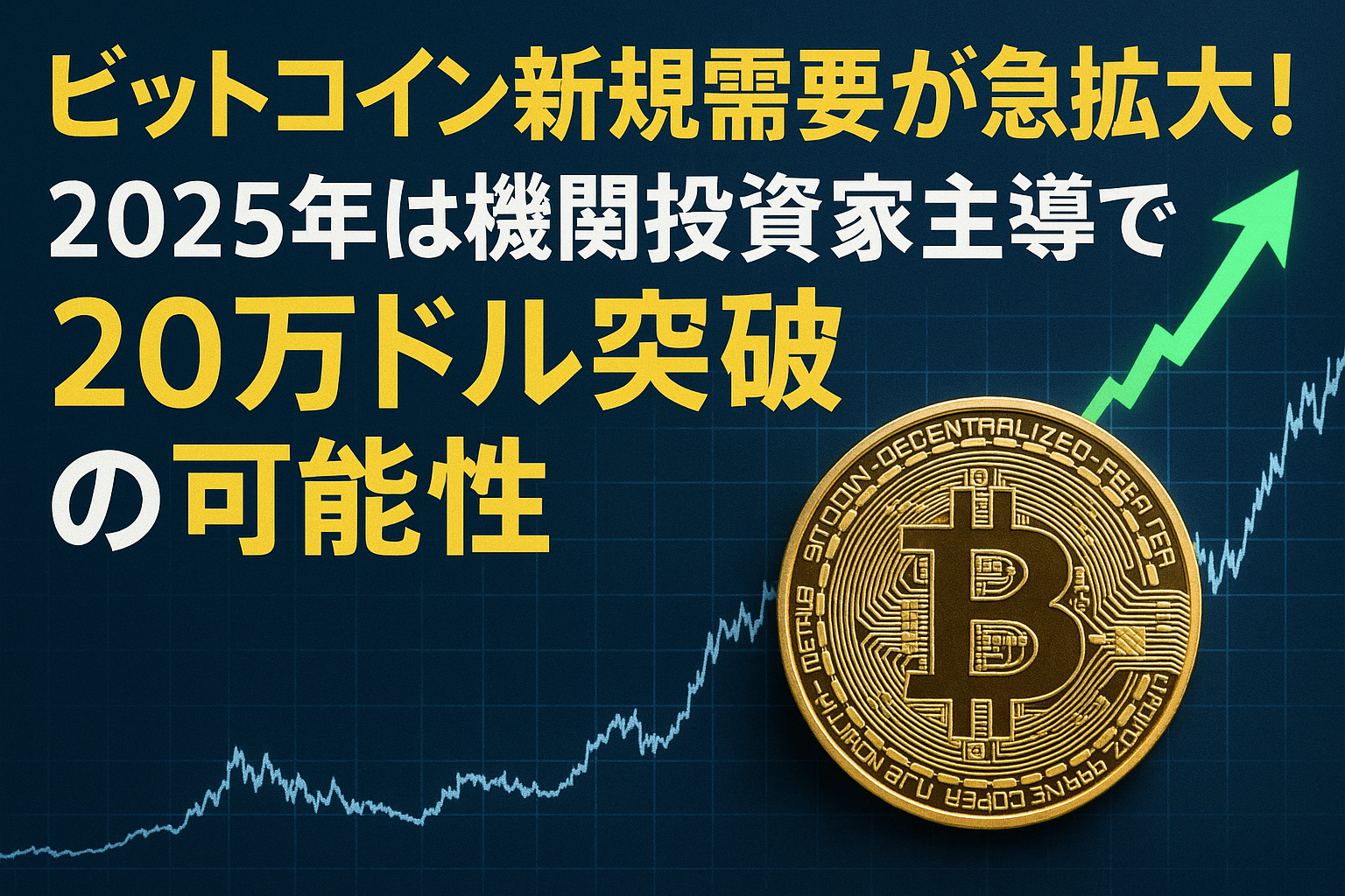 ビットコイン新規需要が急拡大！2025年は機関投資家主導で20万ドル突破の可能性