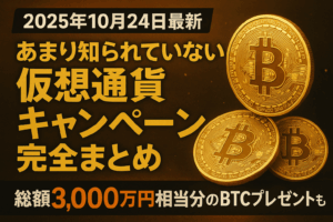 【10月24日最新】あまり知られていない仮想通貨キャンペーン完全まとめ|総額3,000万円相当分のBTCプレゼントも