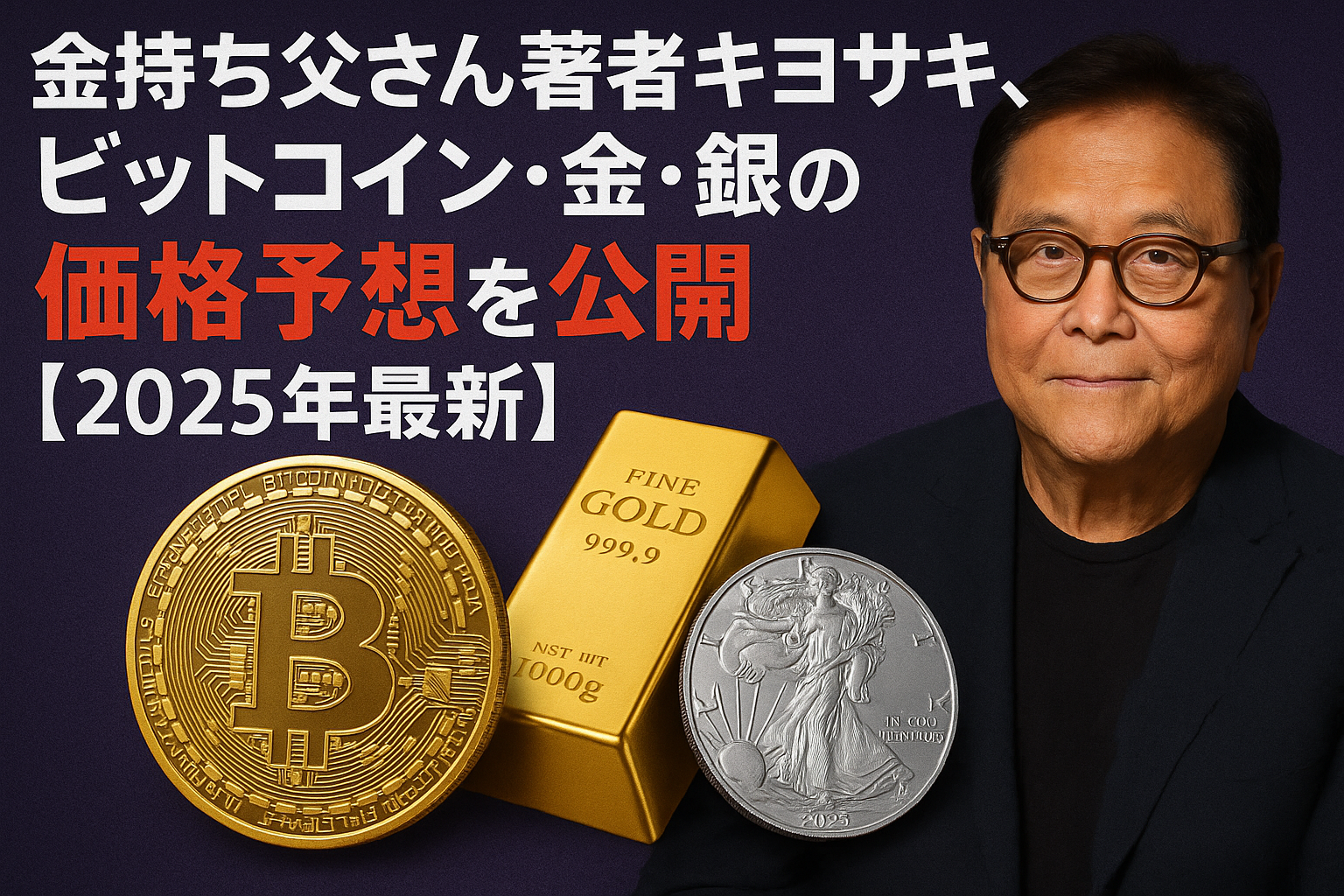 金持ち父さん著者キヨサキ、ビットコイン・金・銀の価格予想を公開【2025年最新アップデート】