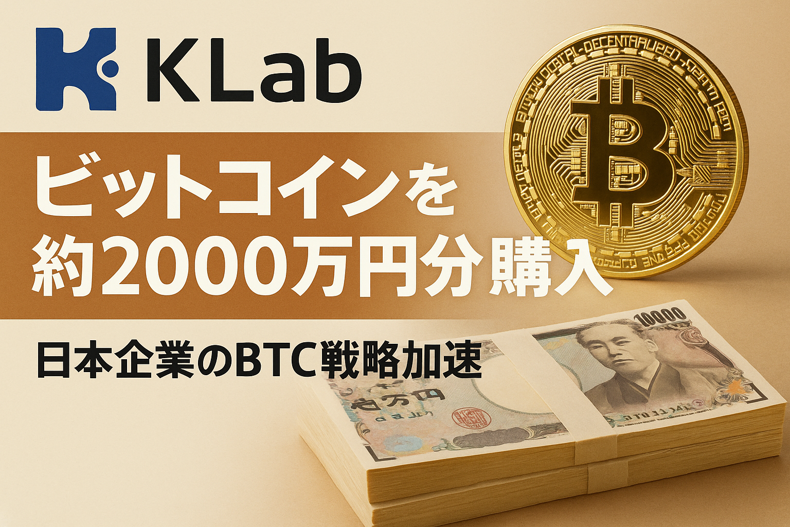 KLab、ビットコインを約2000万円分購入|日本企業のBTC戦略加速