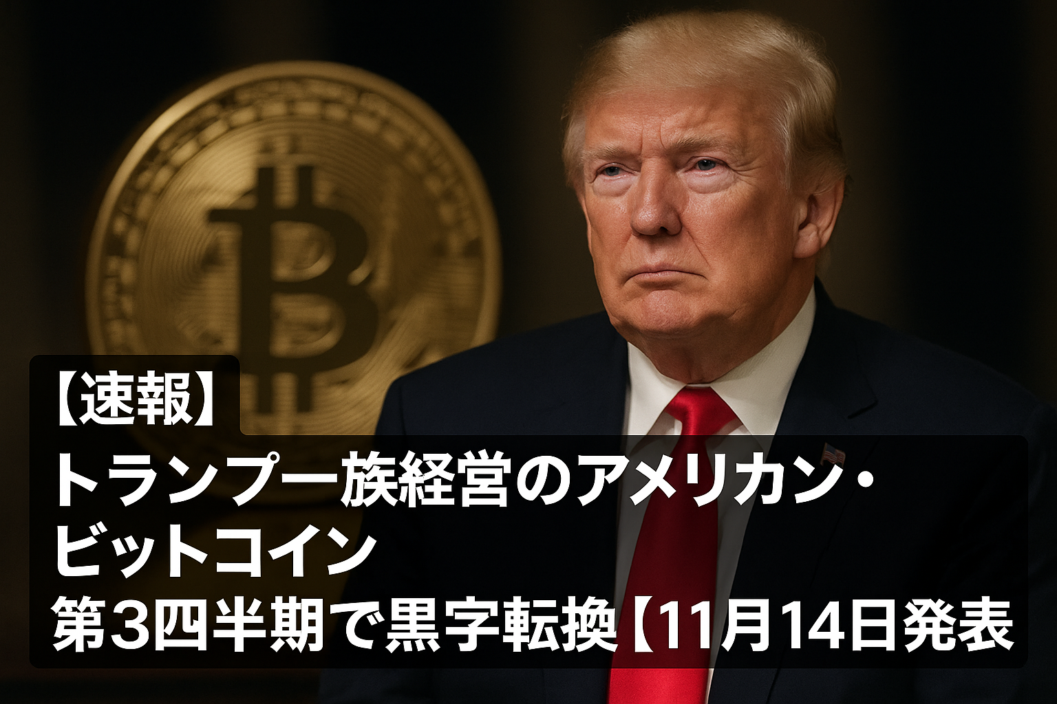 【速報】トランプ一族経営のアメリカン・ビットコイン、第3四半期で黒字転換【11月14日発表】