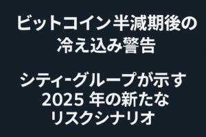ビットコイン半減期後の冷え込み警告：シティグループが示す2025年の新たなリスクシナリオ
