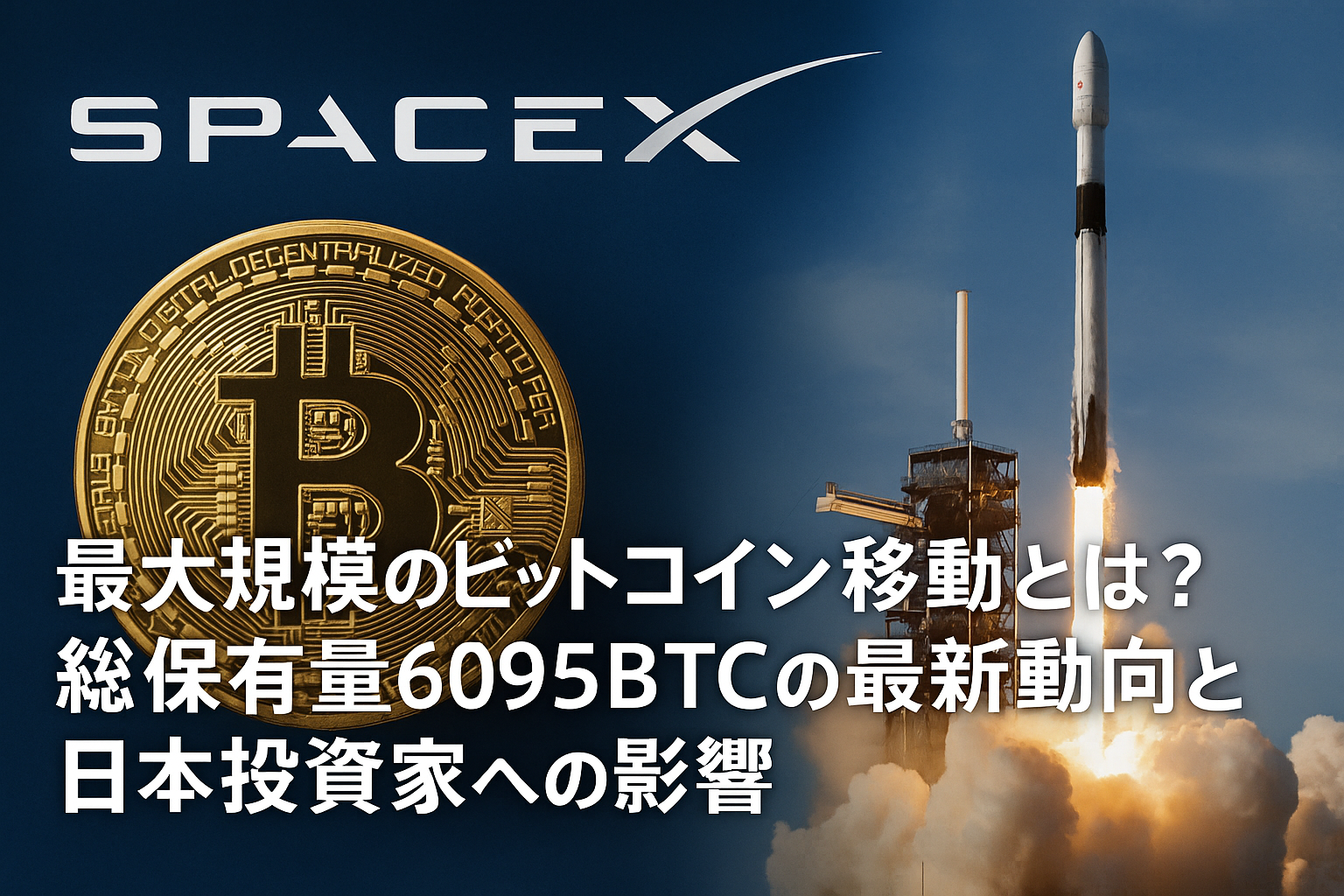 SpaceX、最大規模のビットコイン移動とは？総保有量6095BTCの最新動向と日本投資家への影響