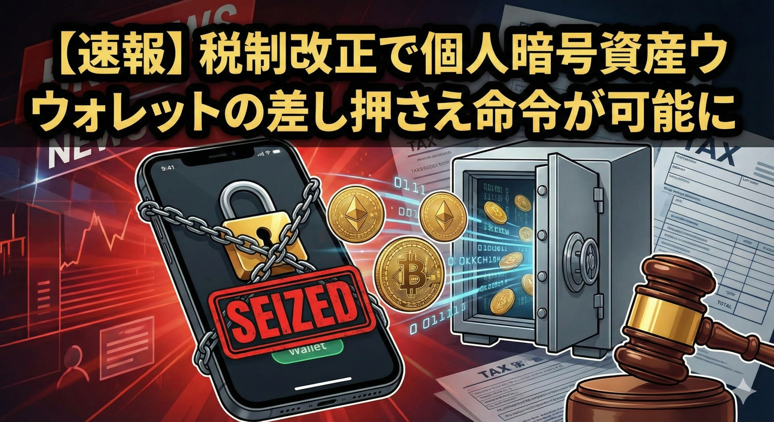 【速報】税制改正で個人暗号資産ウォレットの差し押さえ命令が可能に