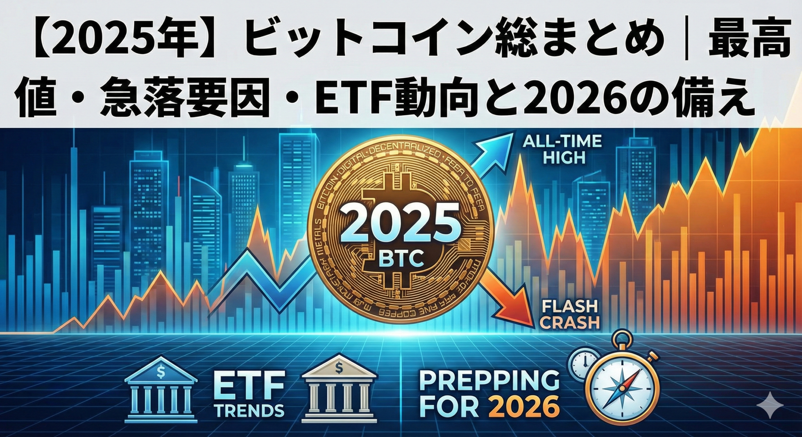 【2025年】ビットコイン総まとめ｜最高値・急落要因・ETF動向と2026の備え