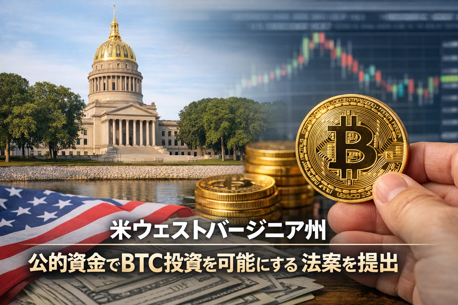 米ウェストバージニア州、公的資金でビットコイン投資を可能にする法案を提出