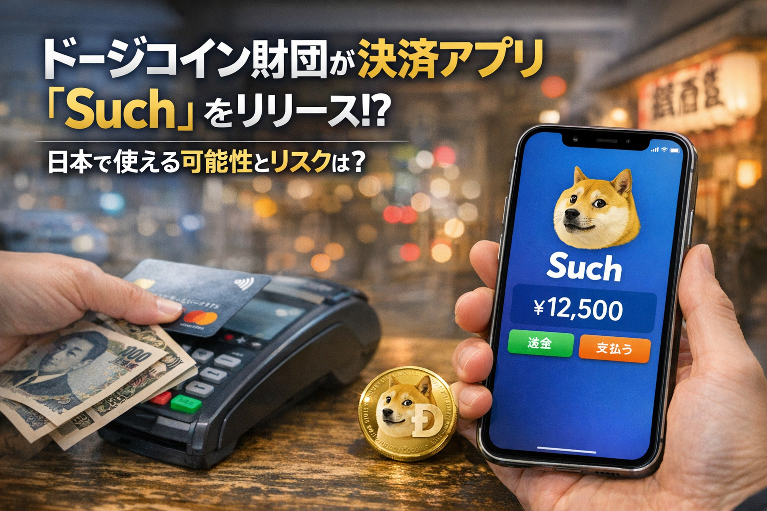 ドージコイン財団が決済アプリ「Such」をリリース!?日本で使える可能性とリスクは？