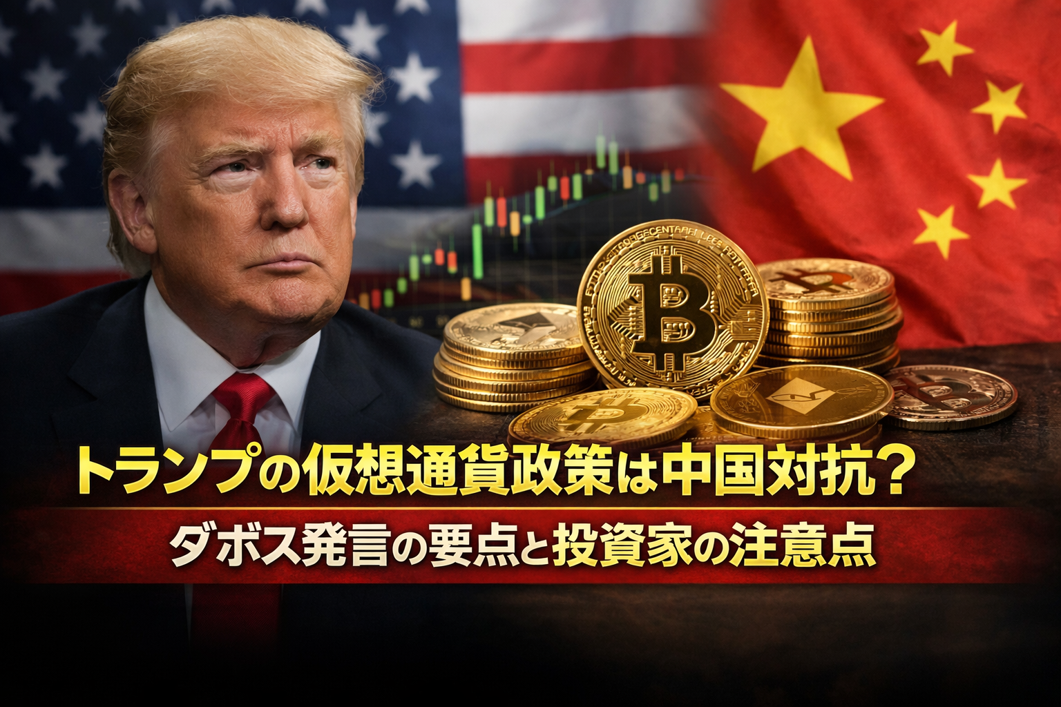 トランプの仮想通貨政策は中国対抗？ダボス発言の要点と投資家の注意点