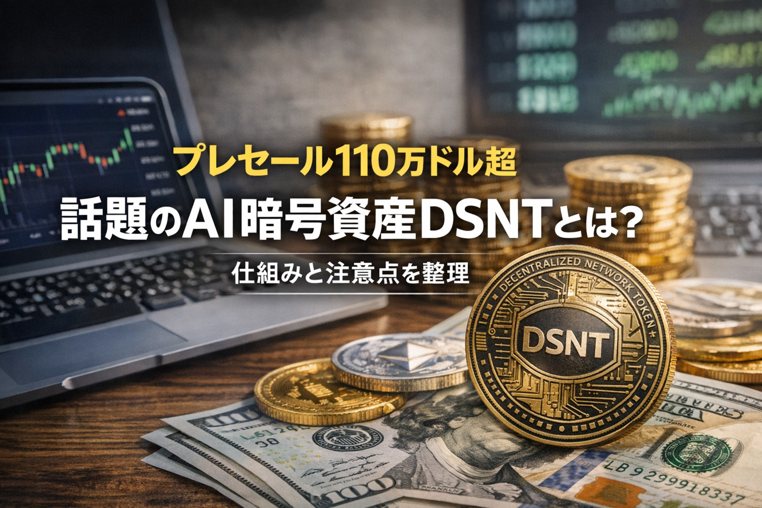 【プレセール110万ドル超】話題のAI暗号資産DSNTとは？仕組みと注意点を整理