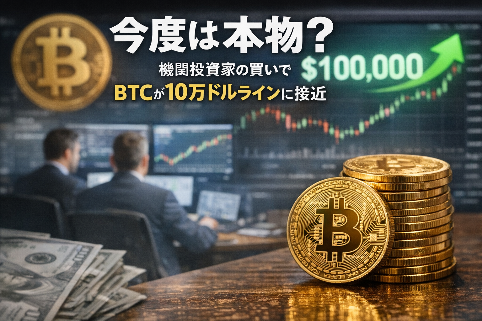 今度は本物？」機関投資家の買いでBTCが10万ドルラインに接近 - CoinChoice（コインチョイス）