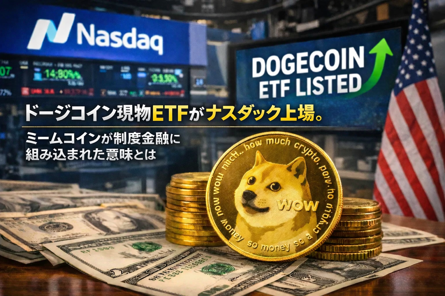 ドージコイン現物ETFがナスダック上場。ミームコインが制度金融に組み込まれた意味とは - CoinChoice（コインチョイス）