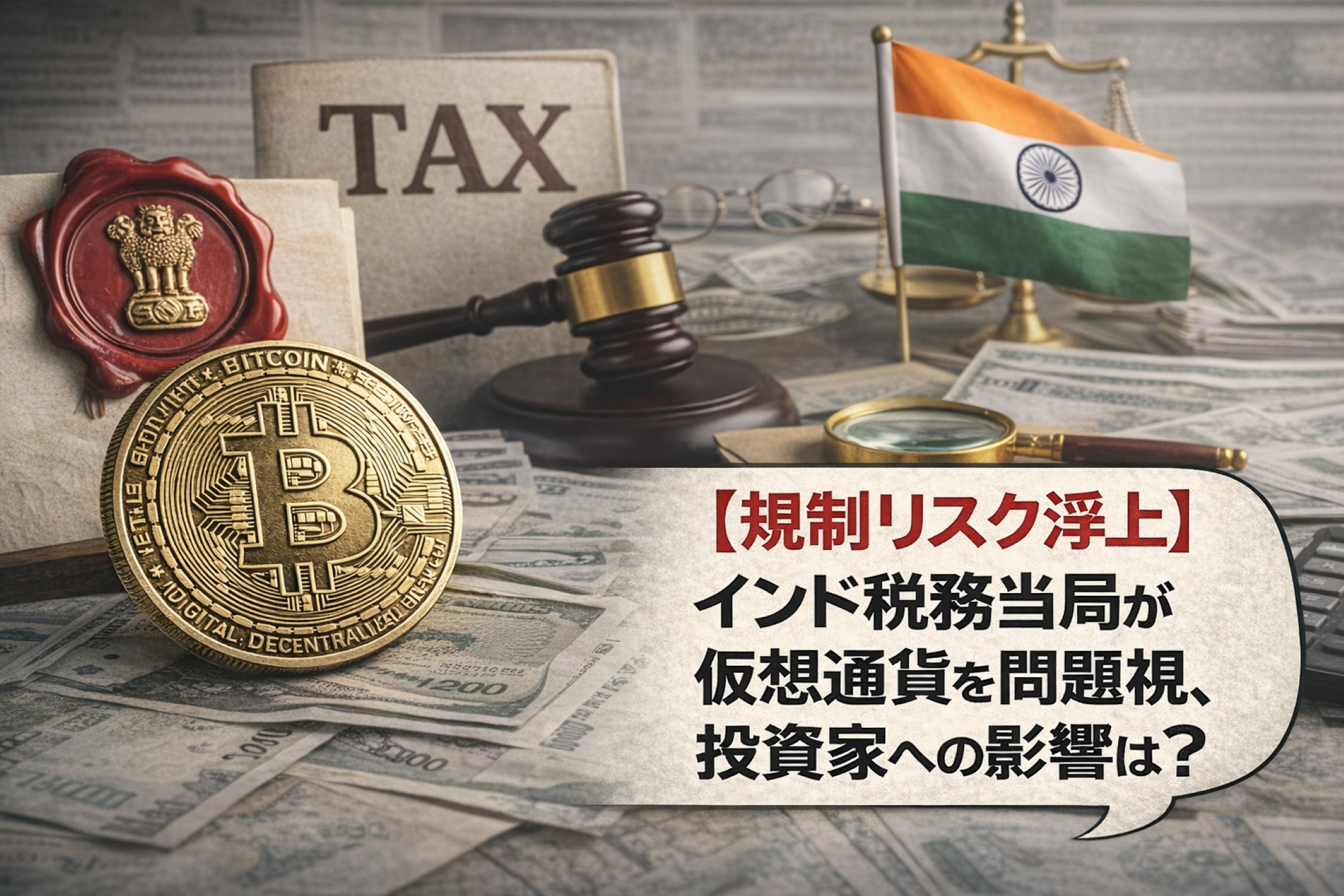 規制リスク浮上】インド税務当局が仮想通貨を問題視、投資家への影響は？ - CoinChoice（コインチョイス）