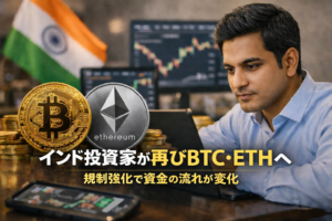 インド投資家が再びBTC・ETHへ、規制強化で資金の流れが変化