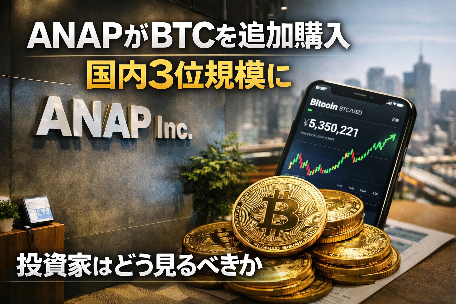 ANAPがBTCを追加購入、国内3位規模に。投資家はどう見るべきか