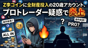 Z李コインに全財産投入の20歳アカウント、プロトレーダー疑惑で炎上